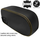 YELLOW STITCH TOP GRAIN REAL LEATHER ARMREST LID COVER FOR MERCEDES W114 COUPE