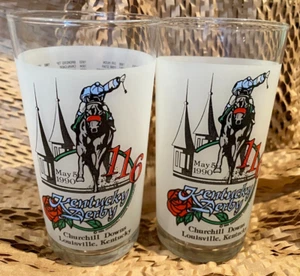 1990 Souvenir Glasses • 116th Kentucky Derby • 2 Mint Julep Tumblers - Picture 1 of 5