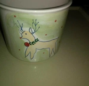 Eddie Bauer Home Christmas Holiday Becher Rentiermuster 16 Unzen Becher Tasse schön. - Bild 1 von 6