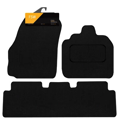 Fits Renault Scenic 2003-2009 Fully Tailored Carpet Car Floor Mats Black 3pc - Image 1 of 4