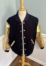 Bee Line XL Varsity Jacket Billionaire Boys Club Gold Sleeves Navy Mens coat