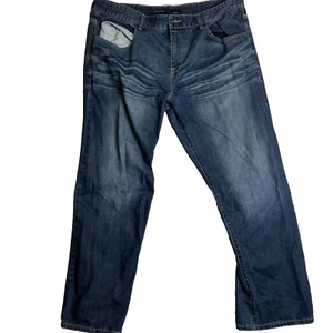 Pantalones de mezclilla Rocawear para hombre 46x34 azules holgados calce suelto Y2K lavado oscuro todo algodón - Imagen 1 de 13