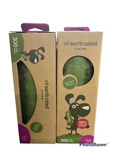 2 x EARTH RATED - DISPENSING BOX OF 300 ECO-FRIENDLY BAGS LAVENDER SCENTED