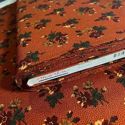 Moda Fabrics Meadow Waltz Kansas Troubles 9140 Orange Red Repro Fabric PER YARD - Image 1 of 4