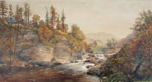 Sir James Caw (1864-1950) Scottish River watercolour Landscape 1883 - Picture 1 of 8