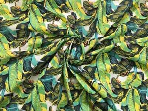 Indian Cotton Running Loose Craft Sewing Ethnic Fabric 5 Yard Banana Leaf Print - Picture 1 of 3