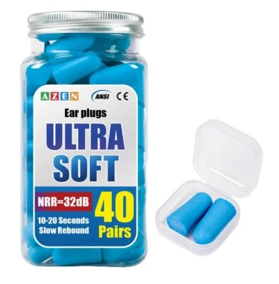 40 пар берушей Azen Soft NRR 32 дБ 10-20 секунд беруши пена шумоподавление - Изображение 1 из 4