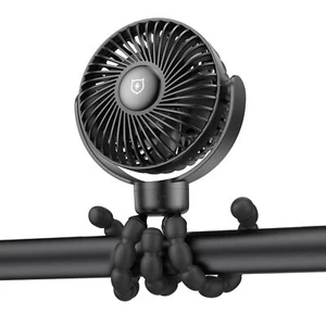 Portable Baby Fan 4 Speed 4000mAh Clip On Tripod Crib Car Seat Bike Travel Use - Picture 1 of 9