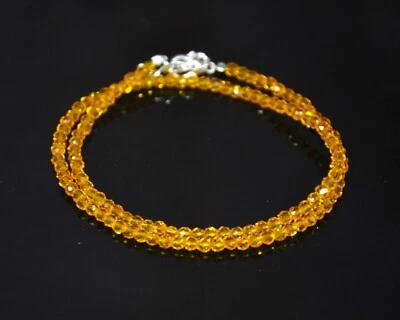 Collar de piedras preciosas de citrino cuentas de cristal curativo joyería piedra con cuentas de citrino 3 mm Foto 1 de 3