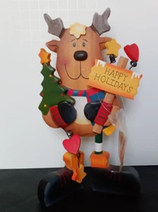 Holz Rentier freistehend haltend Weihnachtsbaum - Bild 1 von 8