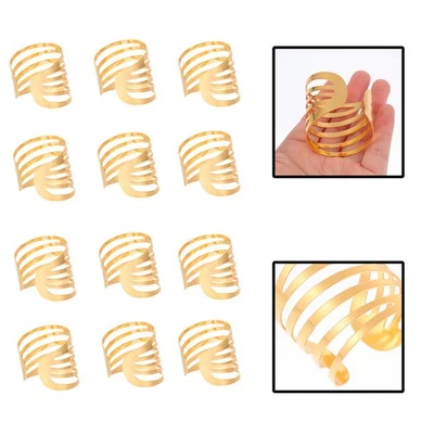  12 Pcs Fermatovaglioli Oro Portatovaglioli Decorazione Del Festival - Immagine 1 di 4