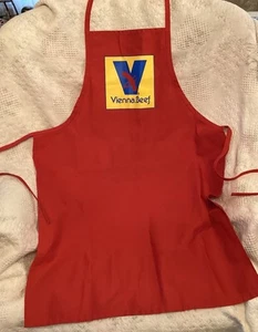 NWOT Vintage Vienna Beef Red Apron by Augusta Sportswear Polyester Cotton Blend - Picture 1 of 4