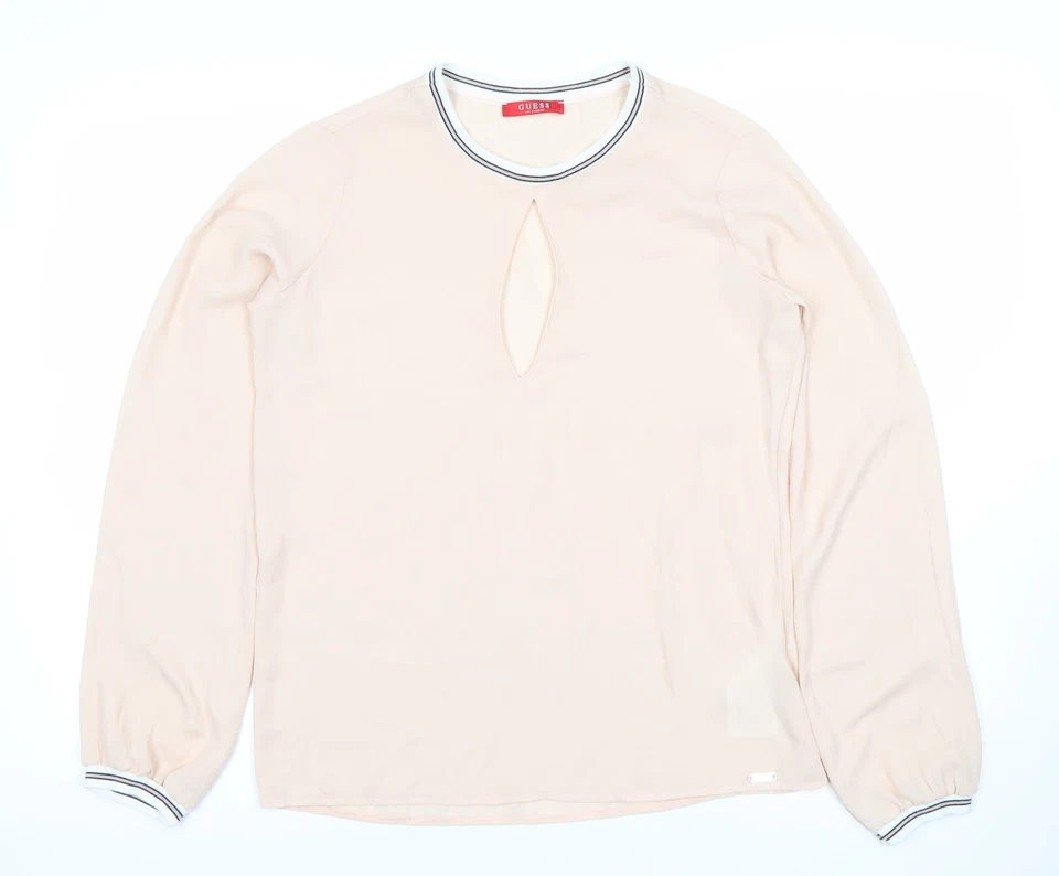 Blusa mujer Guess beige manga larga de gasa talla S Foto 1 de 4