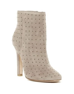 JOIE HACHIRO SUEDE STUDDED ANKLE BOOTS GRAVEL BEIGE 7.5 NWT - Image 1 of 4