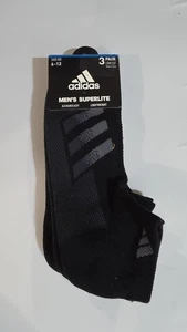 3 PAR ADIDAS SUPERLITE Calzini Taglio Basso Scarpa Uomo Taglia 6-12 Nero - Foto 1 di 2