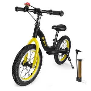 14/16 Inch Kids Balance Bike with Brake, Kickstand, Adjustable, Air Tire Wheel - Picture 1 of 39