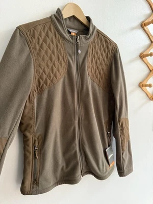 NEW Eddie Bauer Sporting Fleece Jacket In Gray & Brown Women’s Sz L Zip Pockets - Image 1 of 4