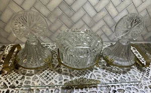 Vintage Hollywood Regency vergoldet 7-teiliges Waschtischset EAPG - Bild 1 von 10