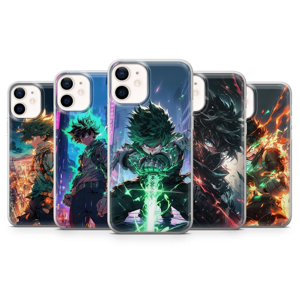 Funda de teléfono My Hero Academia Deku para iPhone 17 16 15 14 Pixel 10 9 8 Samsung a56 Foto 1 de 1