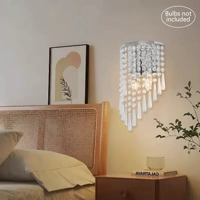 Modern Crystal Vanity Wall Light Fixture LED Bathroom Wall Lamp Corridor Sconce - Image 1 of 4