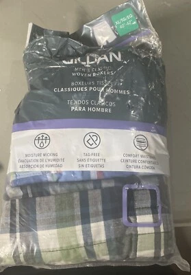 3 Pack Gildan Men's XLG ( 40-42”) Classic Woven Boxers Plaid NEW - Image 1 of 2