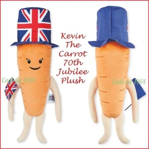 Kevin the Carrot Waving Union Jack Flag Queen's 70th Jubilee Plush Soft Toy NEW - Picture 1 of 12