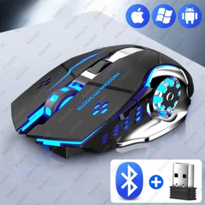 Rechargeable Wireless Mouse For Computer Tablet Bluetooth Gaming Mouse Ergonomic - Picture 1 of 23