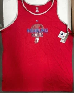 CAMISETA SIN MANGAS PHILADELPHIA PHILLIES MAJESTIC PARA HOMBRE NUEVA GRANDE ALTA - Imagen 1 de 2