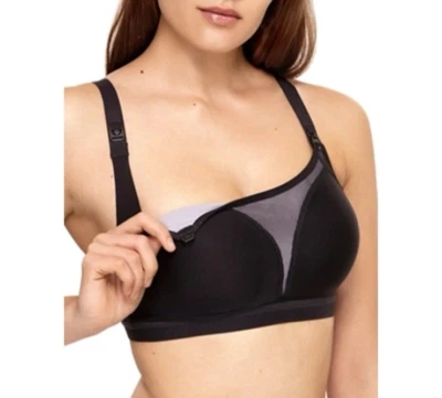 Wacoal ALLYSON Maternity sport nursing bra black 38DD 38E soft cup wire free - Image 1 of 4