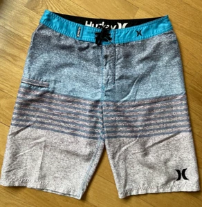 Hurley Board Shorts Swim Trunks Big Boys Size 18 (29W) Surf Fly Turquoise Gray - Picture 1 of 6