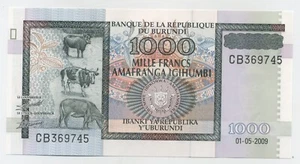 Burundi 1000 Francs 1-5-2009 Pick 46.a UNC Uncirculated Banknote - Picture 1 of 2