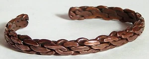 PULSERA DE PUÑO DE COBRE TRENZADO DE COLECCIÓN - Imagen 1 de 4