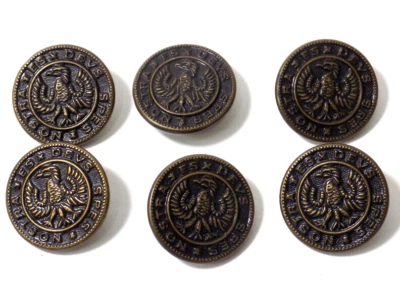 6 Reproduction Hessian Soldier Buttons  God is Our Hope Es Devs Spes Nostra - Image 1 of 3