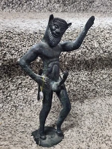 Carantie Bronze Satyr Devil Statue Greek Mythology 7-5/8" Tall - Picture 1 of 11