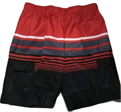 Bañador Mission Ridge rojo/gris/negro-inserto de malla-cordón-para hombre talla L Foto 1 de 4