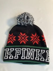 Victoria's Secret PINK Logo Knit Snowflake Ski  Hat Beanie - Picture 1 of 2