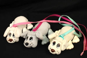 VINTAGE 1996 GALOOB WIGGLE N WALK POUND PUPPIES WALKING DOG ON LEASH Lot of 3 - Picture 1 of 7