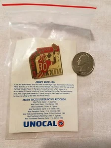 UNOCAL 76 SAN FRANCISCO 49ers JERRY RICE SUPER BOWL XXIII MVP METAL PIN - Picture 1 of 2