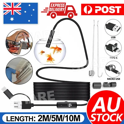 Waterproof HD Endoscope USB Type-C Borescope Inspection Snake Camera For Android - image 1 of 4