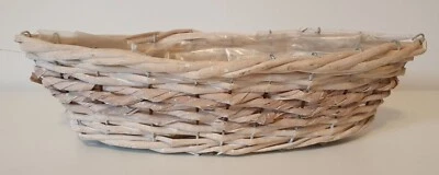 Pflanzkorb | Dekokorb weiß  Weide Korb zum Bepflanzen Strandhaus Deko - Bild 1 von 4