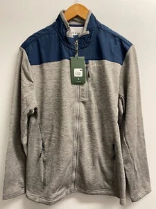 NEW Men's Size L Orvis Jacket Full Zip Bonded Mesh Fleece Mid Weight Warm Grey - Picture 1 of 7