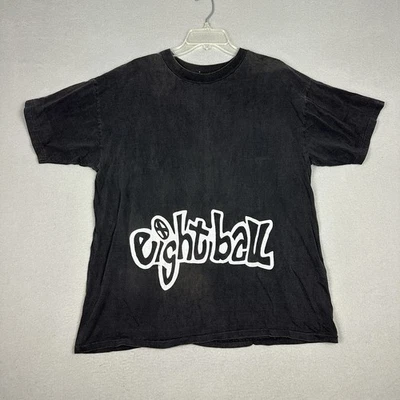 Camiseta XL De Colección Eight Ball Para Hombres Hecha en EE. UU. De Colección Negra Puntada Única Diamante Estrella Foto 1 de 4