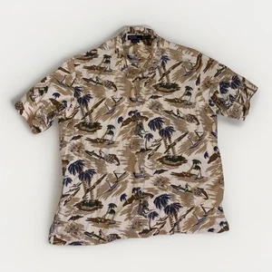 Vintage Polo Ralph Lauren Shirt Adult XL Clayton Hawaiian Surfer Palm Camp Mens - Picture 1 of 6
