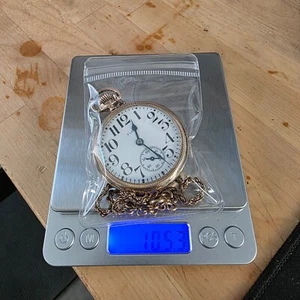 ELGIN 21j 10k GOLD FILLED OPEN FACE 16s RR POCKET WATCH with Fob GF 313 - Picture 1 of 14
