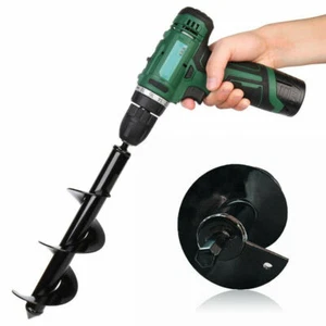 12" Garden Auger Small Earth Planter Spiral Drill Bit Post Dig Weeds Roots - Bild 1 von 3