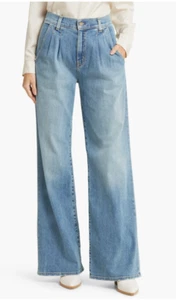 Neu ohne Etikett $ 425 Nili Lotan Flora High Waist Hose Jeans in verwaschener Waschung - 29 Regular! - Bild 1 von 9