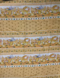 RARE Vintage Yellow Duck Gingham Gold Nursery Novelty Border Fabric Sold By 1 Yd - Picture 1 of 9