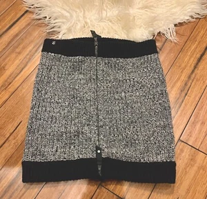 LULULEMON Black/Gray 100% Merino Wool Falling Freely Zip Scarf Neck Warmer Wrap - Picture 1 of 8
