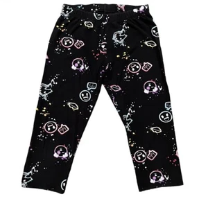SO Perfect Girls 12 Capri Legging Black Neon Unicorn Puppy Emoji - Picture 1 of 5