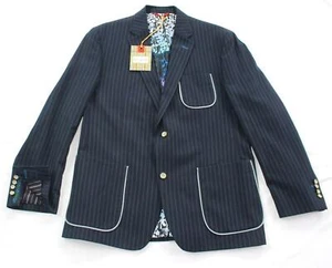 $795 Robert Graham Blazer Men 42 Reg 42R Pinstriped Jacket CLOISTER Surgeon Cuff - Picture 1 of 8